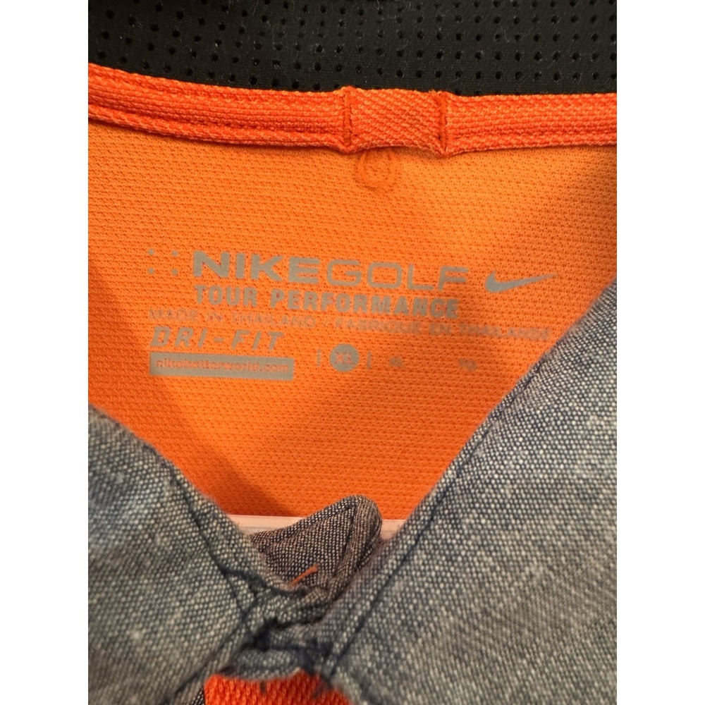 Nike GOLF Tour Performance Dri-FIT Men's XL Orange Polo Shirt Stretch Quick Dry - Picture 3 of 7